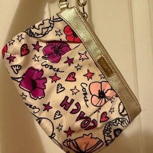 Coach Multicolor Floral Print Poppy Wristlet